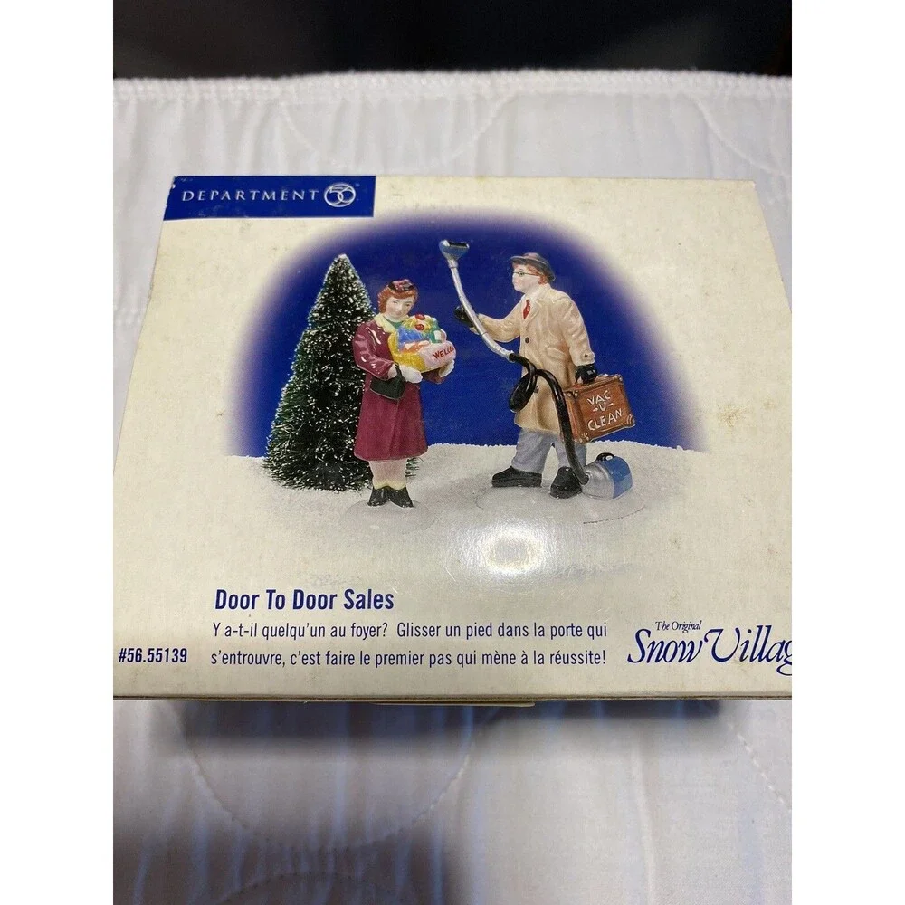 Dept 56 Door To Door Sales Vacuum Snow Village Figurines Accessory With Box